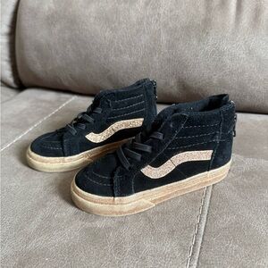 Vans Toddler Size 8 Rare Gold Glitter Skate Shoes